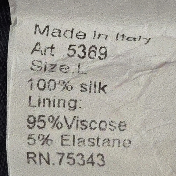 Luisa Ricci 100% Silk Navy Dress Halter Sleeveless Size L - Picture 7 of 8